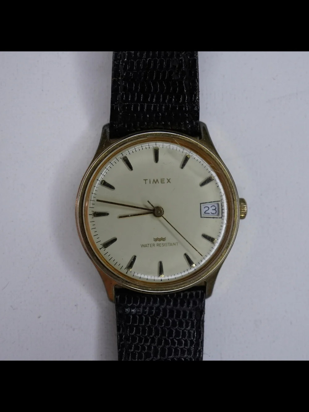 Timex Marlin Calendar 25011 10584 Men's Manual Wind Date Watch Gold Tone Runs